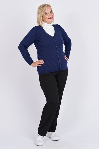 Büşra Triko Women's Buttoned V-Neck Cardigan 3997258 Indigo