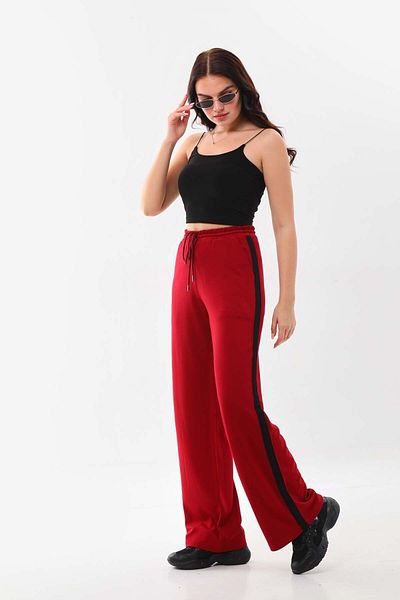 Sistas Women's Waist-Tied Comfortable Form Trousers 22927 Claret Red