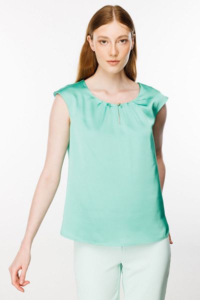 Ekol Green Single Button Women's Blouse - 1140