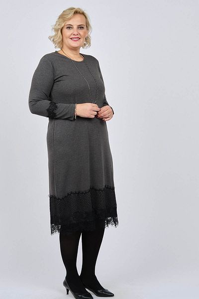 Ced Women's Anthracite Lace Detailed Accessory Dress 47220585