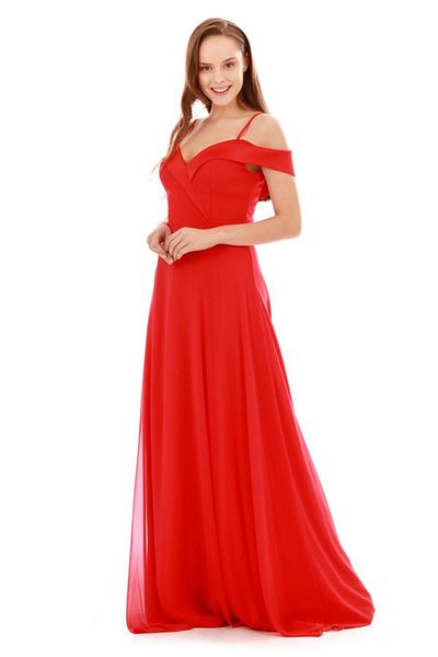 6ixty8ight Women's Princess Collar Long Evening Dress 58156851 Red