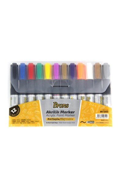Genel Markalar Akrilik Marker Kalem 12 Li Takım Br-4000