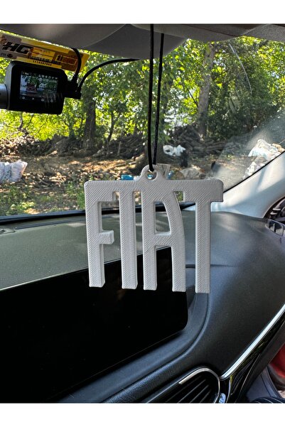 Fiat Logo 3D Baskı Ayna Süsü (Beyaz)