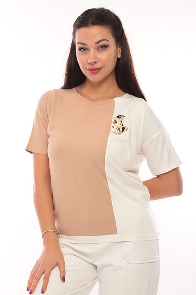 Sistas Γυναικεία μπλούζα με κοντό μανίκι Crew Neck 3049 Camel