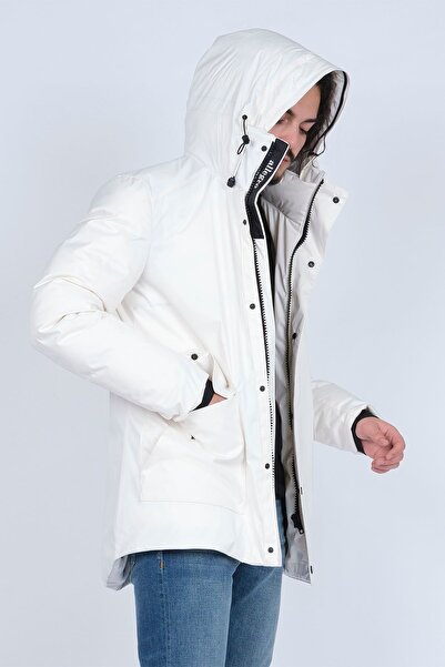 Allegro Чоловічий водонепроникний плащ з капюшоном 0365508 Білий