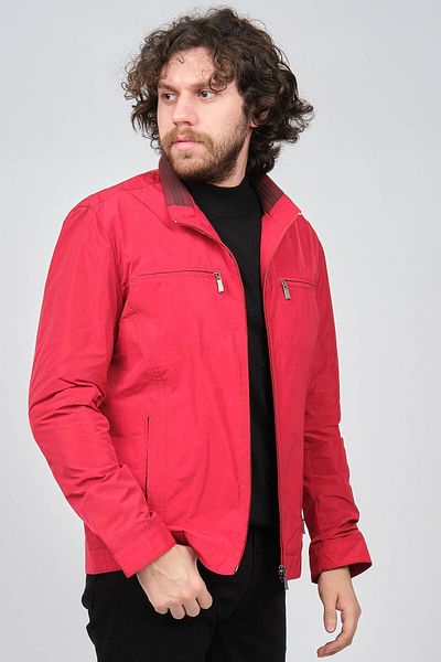 daynax Men's Pocket Detailed Stand-Up Collar Seasonal Coat 4921200 Red