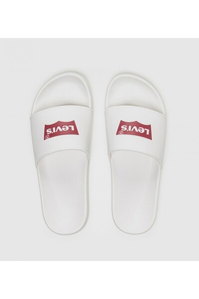 Levi's Men's Logo White Slippers