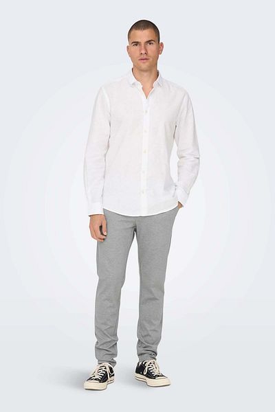 Only & Sons Ανδρικό παντελόνι Onsmark ριγέ Chino 22024957 Μπεζ