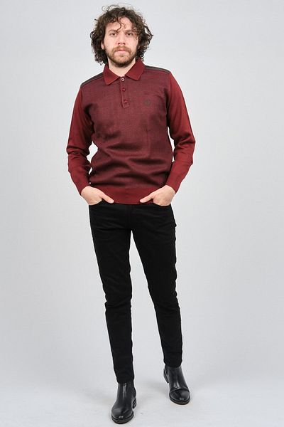 Pelikan Men's Polo Neck Sweater 1577424 Cherry