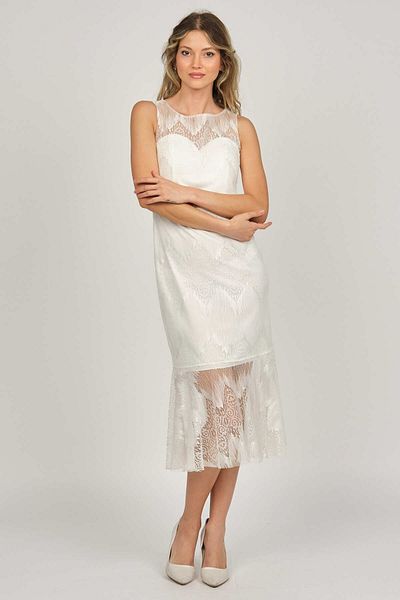 6ixty8ight Rochie de seară scurta cu model din dantelă de damă 58156759 Alb