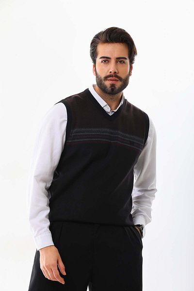 Pelikan Pulover cu decolteu în V pentru bărbați 9602 maro