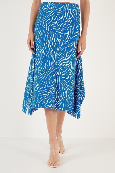 Lela Fustă midi cu volan cu model Fustă 5864073