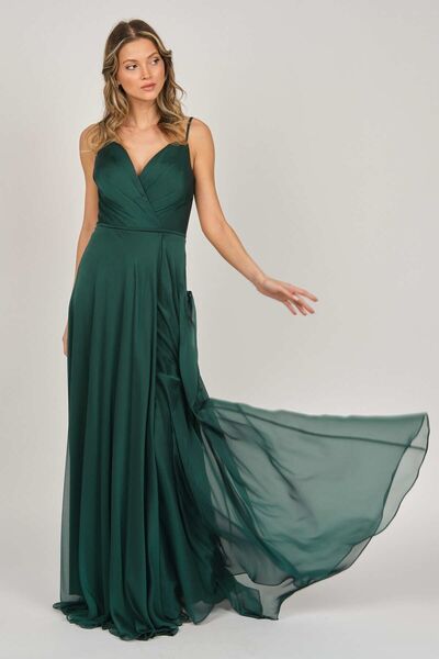 ŞEREF VURAL Women's Strappy Chiffon Evening Dress 5437817 Nefti