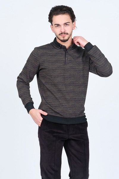 Raymons Men's Patterned Polo Neck Knitwear Sweat 6782252 Mink