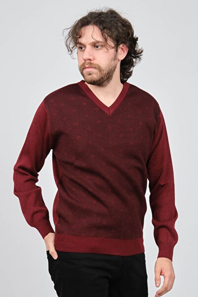 Ateş Triko Men's Claret Red Sweater