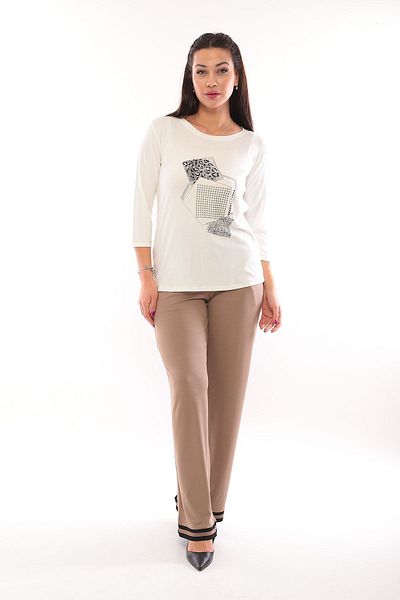 Sistas Γυναικεία μπλούζα με σχέδιο Crew Neck 3327 Ecru