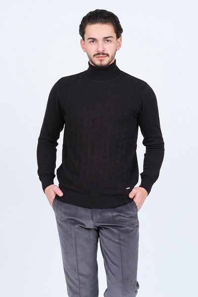 Raymons Pulover pentru bărbați, cu model, tricotaj complet Fisherman 67822507 negru