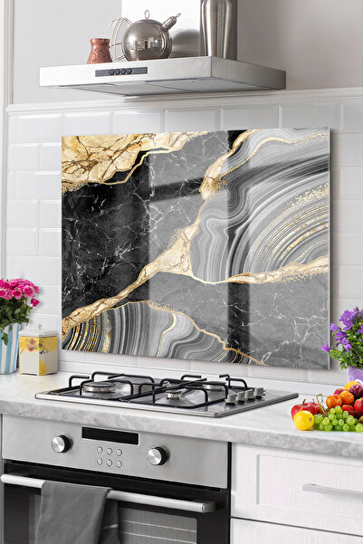 Onbiya Премиум протектор за стъкло зад печката от мрамор