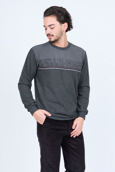Rey Polo Ανδρικό Πλεκτό Φούτερ με Λαιμόκοψη 6743616 Γκρι