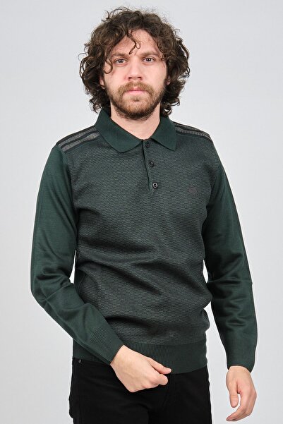 Pelikan Men's Polo Neck Sweater 1577424 Green