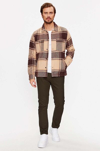Only & Sons Мъжка риза Onsmace Regular Fit със страничен джоб, детайлна, кафява, 22026663