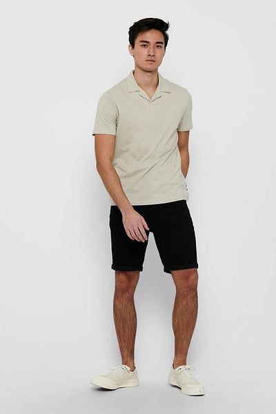 Only & Sons Ανδρικό μπλουζάκι Onsabraham Polo Neck 22019294 Stone