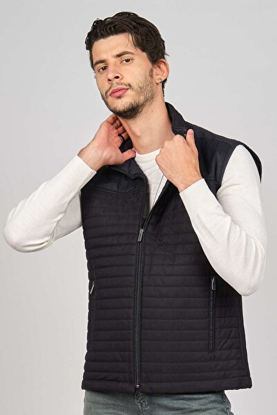 daynax Чоловічий жилет з хутром і кишенями 492908 Синій