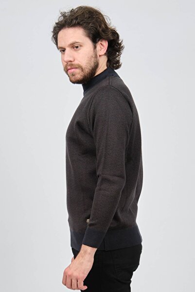 Çizgi Triko Чоловічий светр з напіврибальським коміром 42564220 Темно-синій