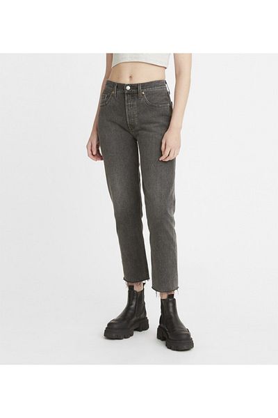Levi's 501 Women's Grey Crop Fit Mid-Rise Jeans