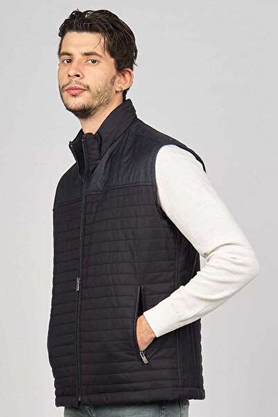 daynax Чоловічий жилет з хутром і кишенями 492908 Синій