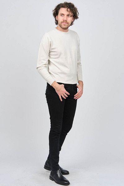 Desen Triko Pulover bărbătesc din lână cu gât crew 0249603 Bone