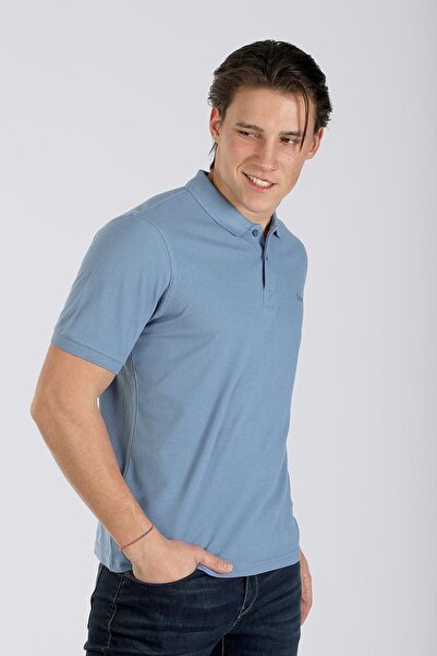 Lee Cooper Ανδρικό Twins T-Shirt με 1 Pique Polo γιακά242025 γαλάζιο