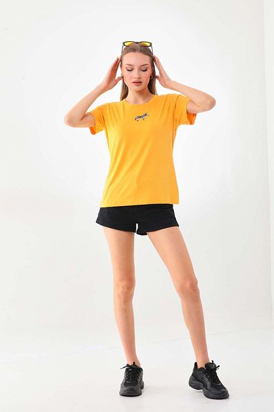 Sistas Bluză cu mânecă scurtă cu model zebră pentru femei 23118 Galben