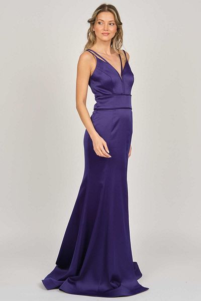 ŞEREF VURAL Women's Satin Strap Evening Dress 5437771 Midnight Blue