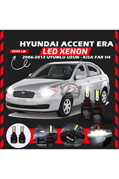 SHOOPLAA Hyundai Accent Era 2006-2012 Uzun-Kısa Far Uyumlu Şimşek Etkili Led ...