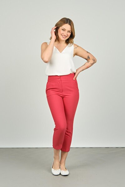 F&A Textile Ženske Do članka uske pantalone 7208 roze