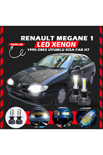 SHOOPLAA Renault Megane 1 1995-2003 Kısa Far Uyumlu Şimşek Etkili Led Xenon P...