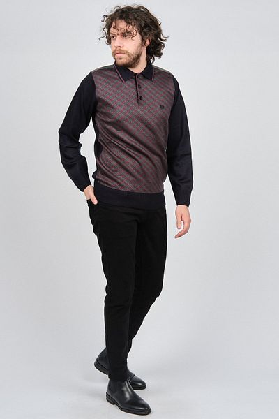Pelikan Men's Patterned Elbow Detailed Polo Neck Sweater 1577423 Fuchsia