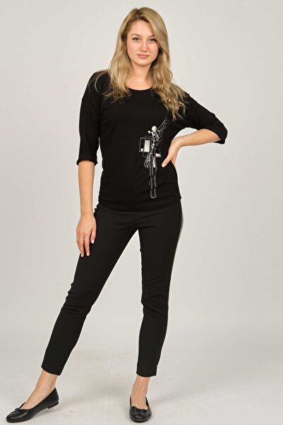 Sistas Women's Patterned Blouse 6690208 Black