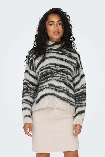 ONLY Pulover pentru femei Onlwild - pe jumătate cu gât roscat, NEGRU, XL - ST07886