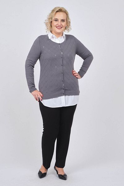 Desen Triko Women's Stone Embroidery Detailed Cardigan 0249050 Smoked