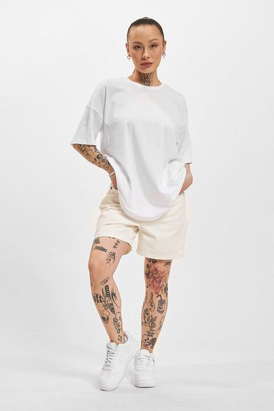 ONLY Tricou alb oversize pentru femei - 100% bumbac, decolteu rotund 15261790