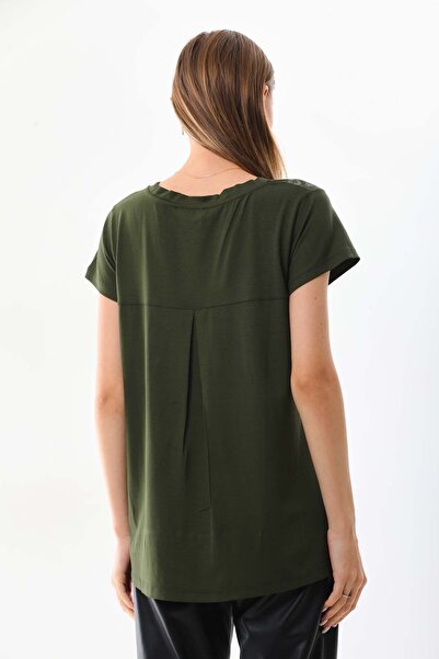 Sistas Γυναικεία μπλούζα με κοντό μανίκι Crew Neck 18270 Khaki