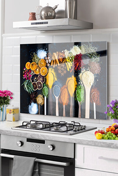 Onbiya Sticlă de bucătărie premium - Protector pentru spate aragaz |   Condim...