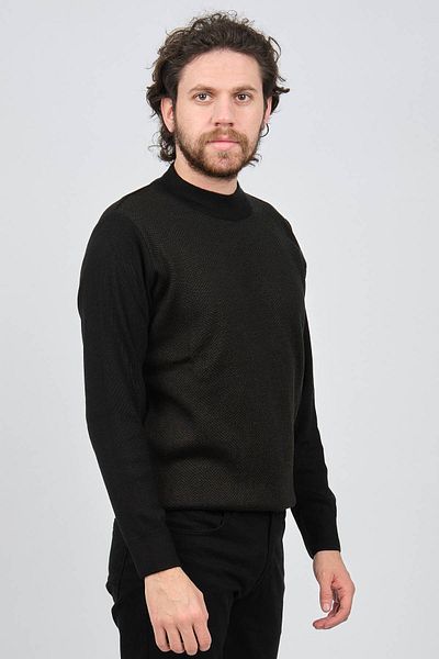 Çizgi Triko Men's Half Turtleneck Patterned Sweater 42564214 Khaki