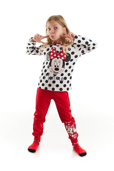 Minnie Mouse طقم بيجامة بناتي مرخص 20244