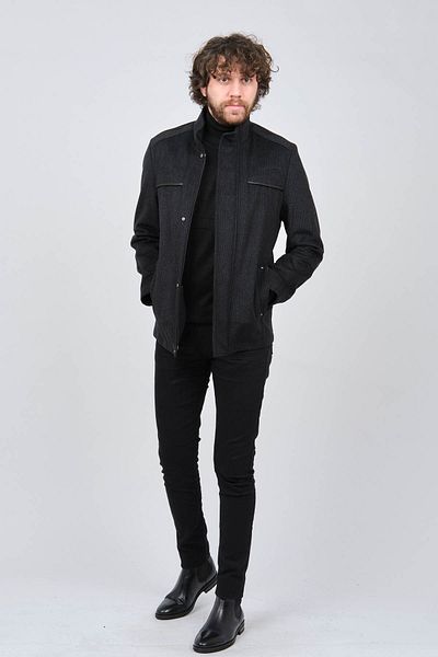LUCAS Мъжко вълнено палто с яка стойка Slim Fit 2650666 Опушено