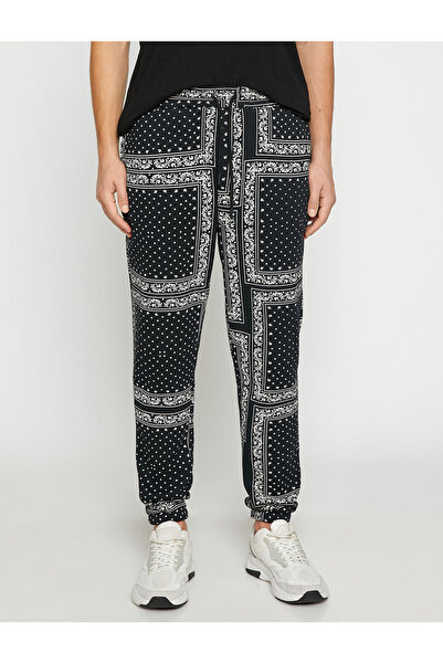 Koton Jogger Sweatpants με φλοράλ εμπριμέ δαντέλα στη μέση