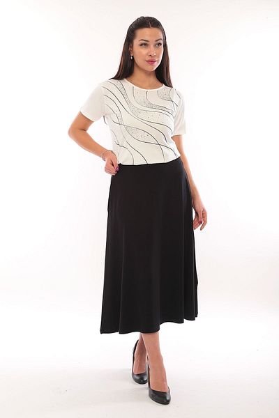 Sistas Women's Patterned Short Sleeve Blouse 3044 Ecru
