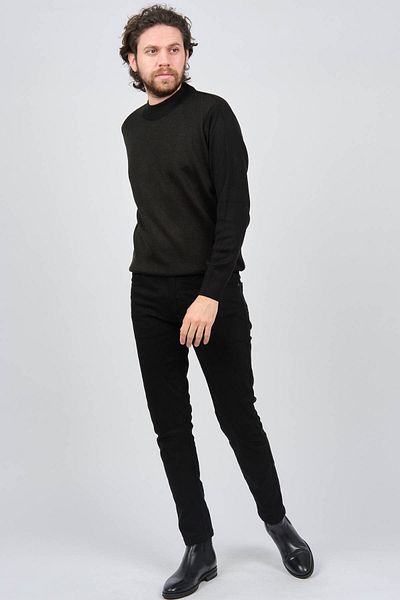 Çizgi Triko Men's Half Turtleneck Patterned Sweater 42564214 Khaki